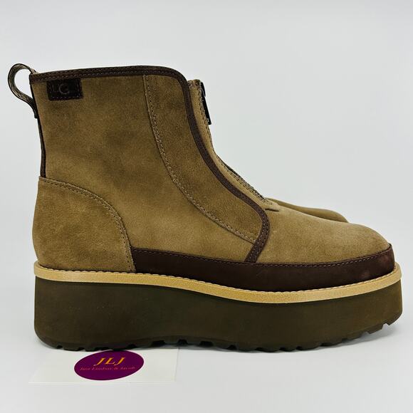 UGG Women's Cityfunc Zip Hickory Water Resistant Suede Boots 1158194 Size 9 - Picture 1 of 11